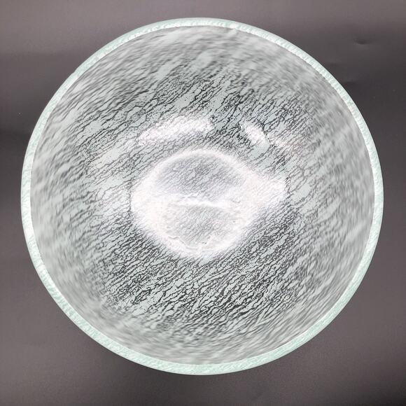 Glass Studio Glass Bowl 8" x 2" Aqua Blue color Used with Defect *READ - Picture 7 of 13